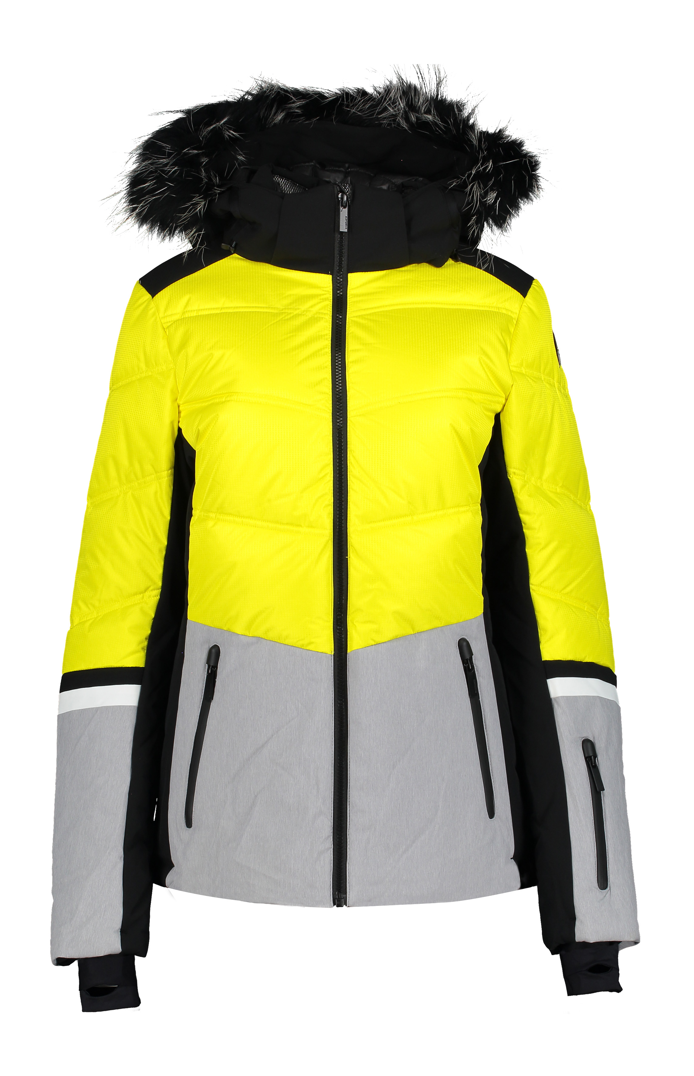 Damen Skijacke Icepeak Electra in schwarz gelb grau - Main Image